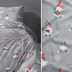 Obliečky hladká bavlna LUX - Vianočné škriatkovia