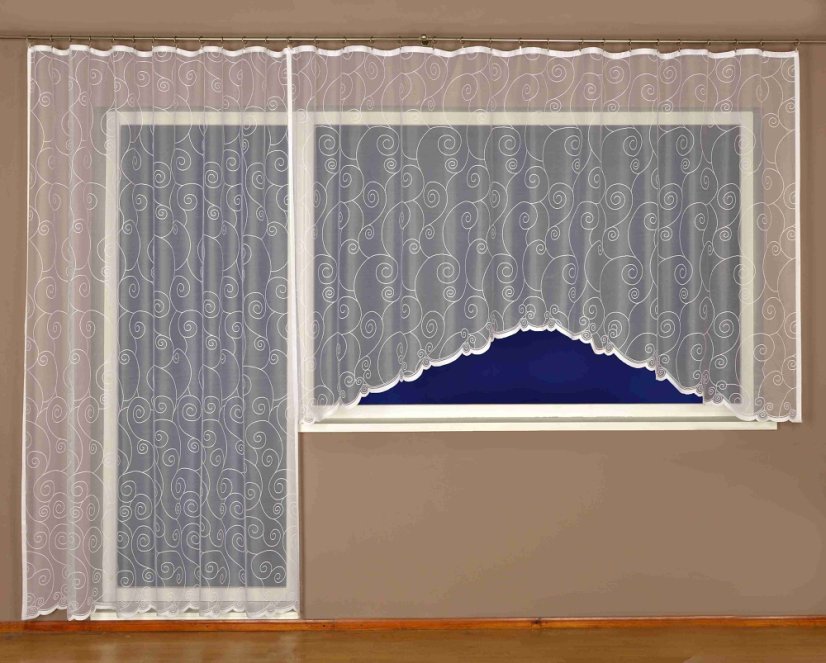 Kusová záclona Loretina - Vyber rozměr záclony  ↕VxŠ ↔ (cm): 150x300