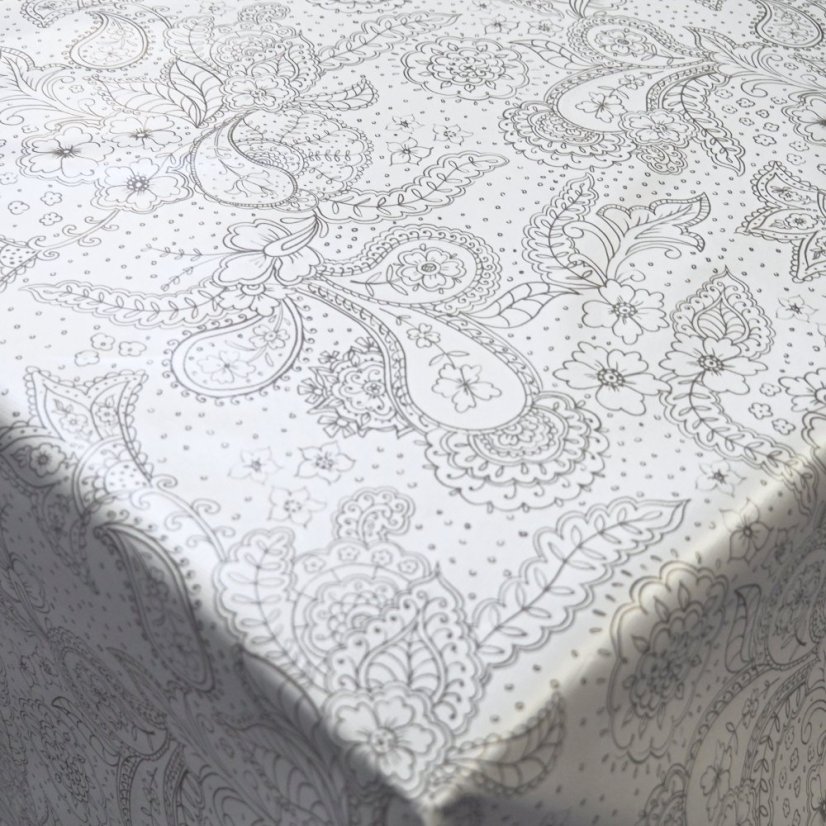 PVC ubrusovina - Šedá mandala