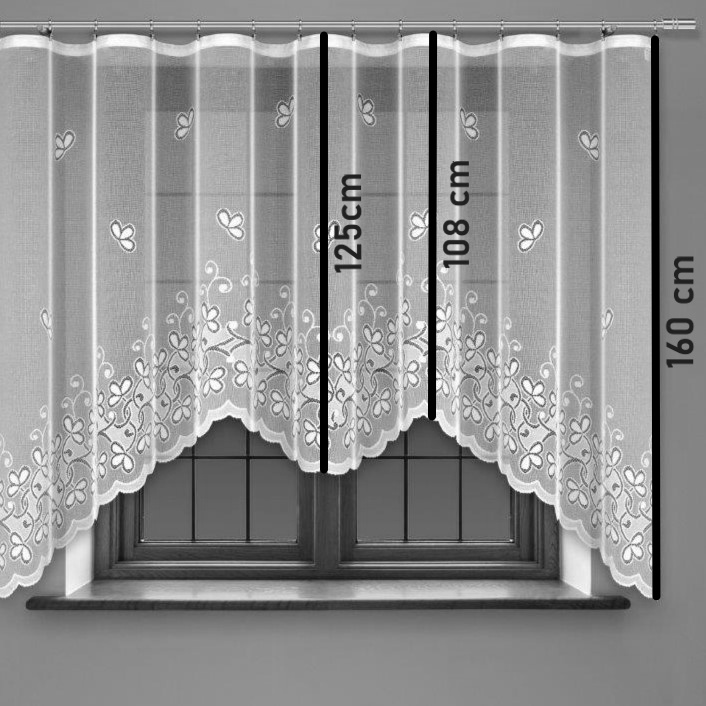 Kusová záclona Alrika - Vyber rozměr záclony  ↕VxŠ ↔ (cm): 160x300