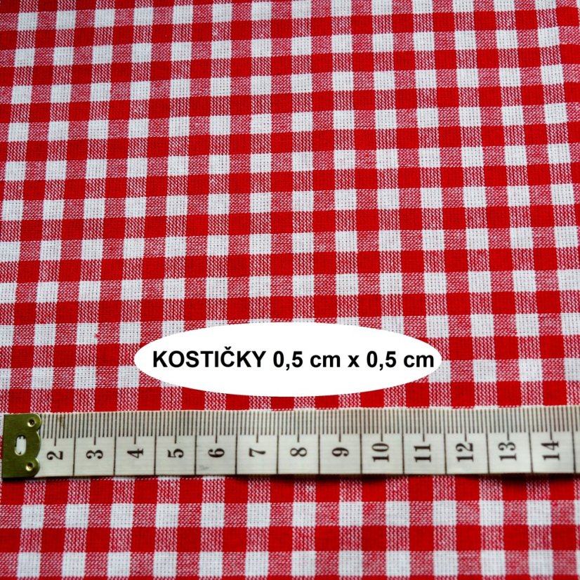 Ubrus a prostírání kanafas - červený 5 mm - Vyber rozměr: 70x70