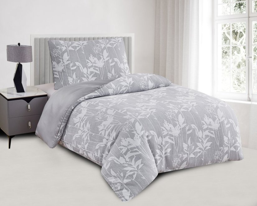 Povlečení Jacquard Nela - šedé - Rozměr povlečení: 140x200+70x90