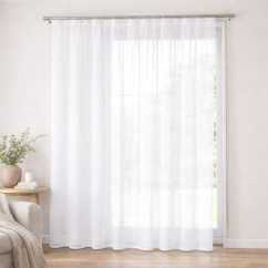 Hladký bílý voál s olůvkem - 300 cm