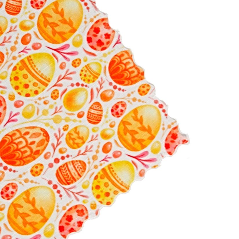 Velikonoční ubrusy - Oranžové kraslice - Vyber rozměr: 30x30
