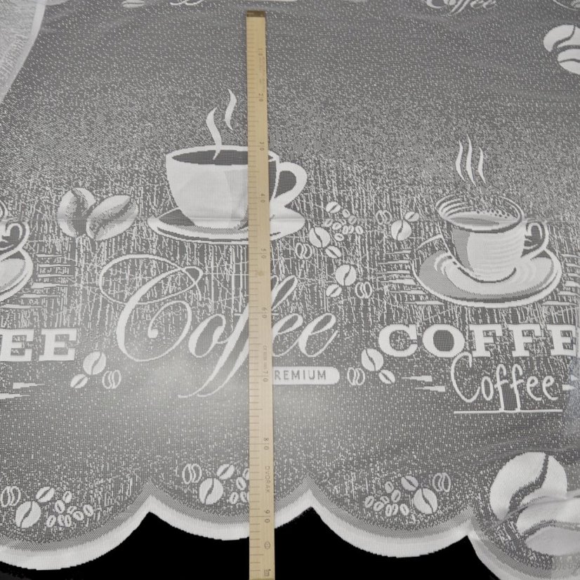 Kusová záclona Coffee - Vrchný okraj: Bez riasiacej pásky, Vyber rozmer záclony ↕VxŠ ↔ (cm): 160x300