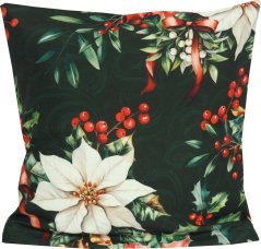 Povlak na polštářek Vánoční růže - zelený