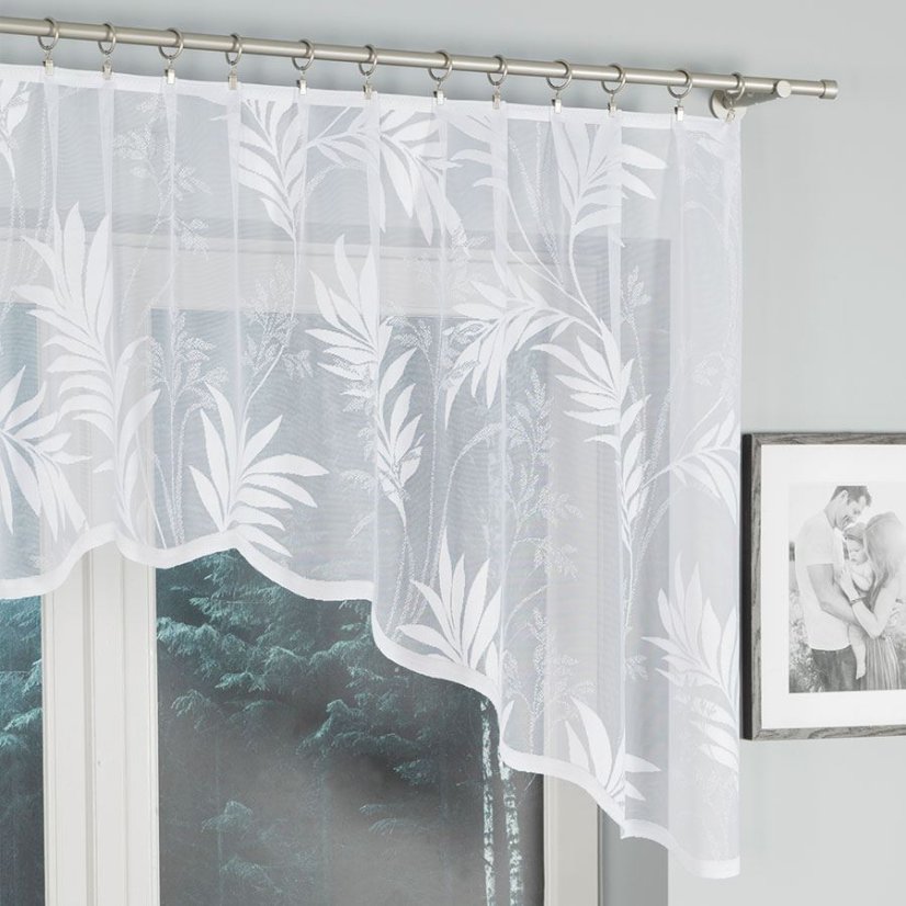 Oblouková záclona Lara - Vrchný okraj: Bez riasiacej pásky, Vyber rozmer záclony ↕VxŠ ↔ (cm): 100x250