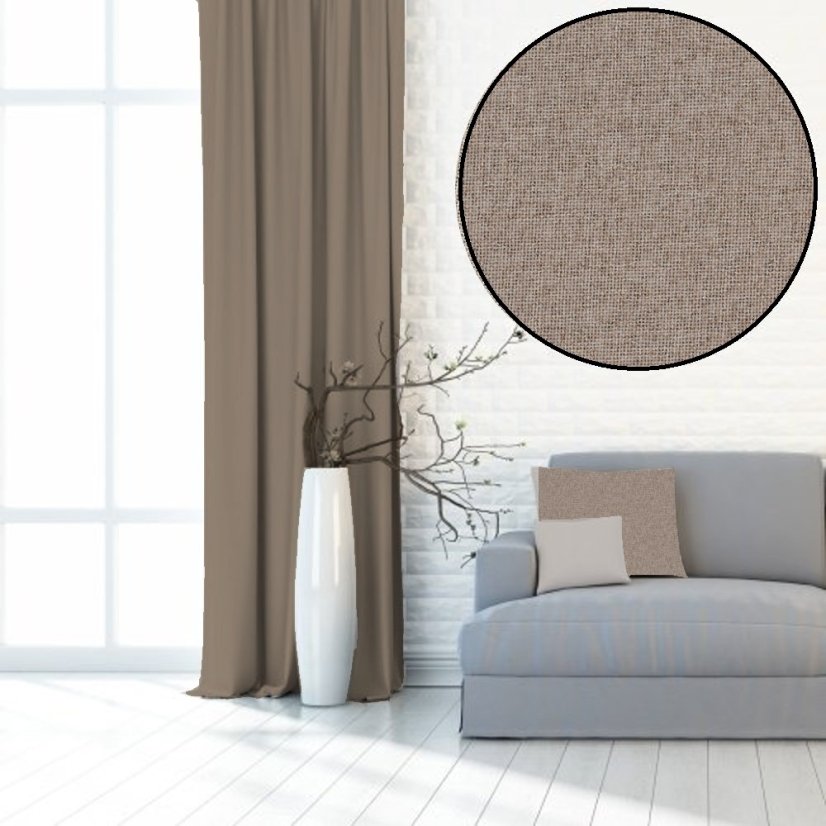 Dekorační látka Blackout Pure oříšková - 280 cm - Šíře materiálu ↔ (cm): 280, Vyber šití: bez obšití