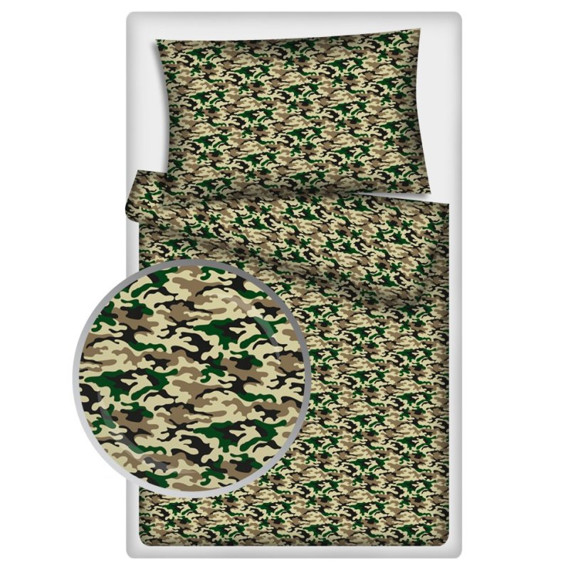 Povlečení hladká bavlna LUX - Maskáč béžový - Rozměr povlečení: 140x200+70x90