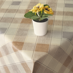 PVC obrusovina - Kocky hnedé