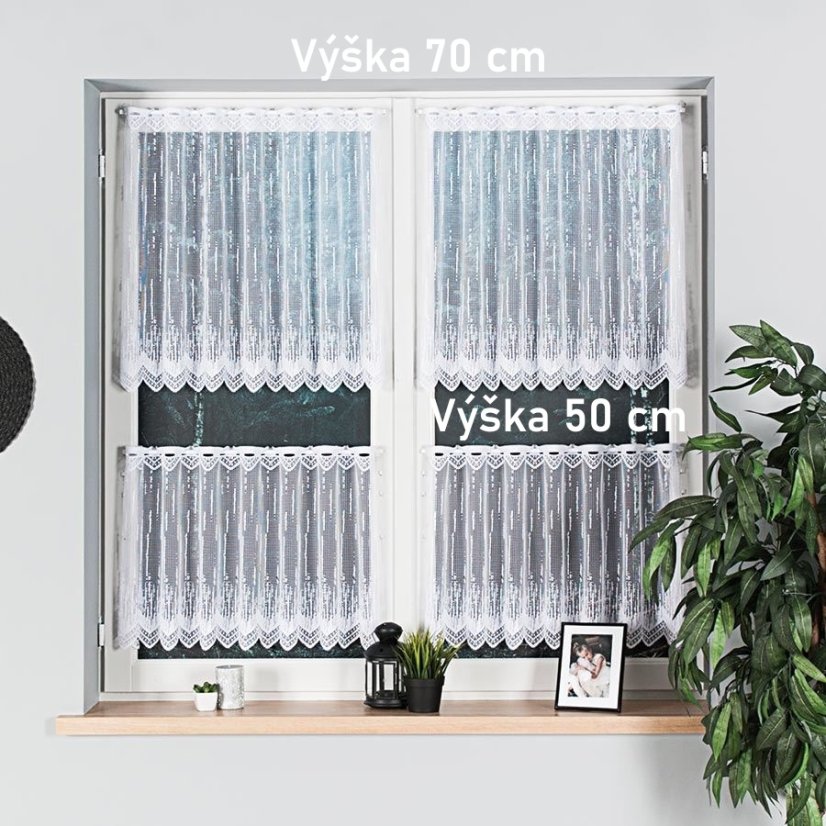 Záclona Amara - Vyber výšku ↕ (cm): 30, Vyber šití: bez obšití