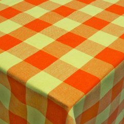 Ubrus a prostírání kanafas - oranžovo-žlutý velká kostka