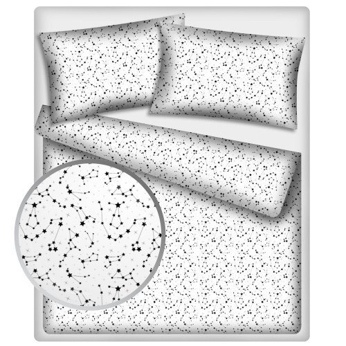Povlečení hladká bavlna LUX - Souhvězdí - Rozměr povlečení: 140x200+70x90