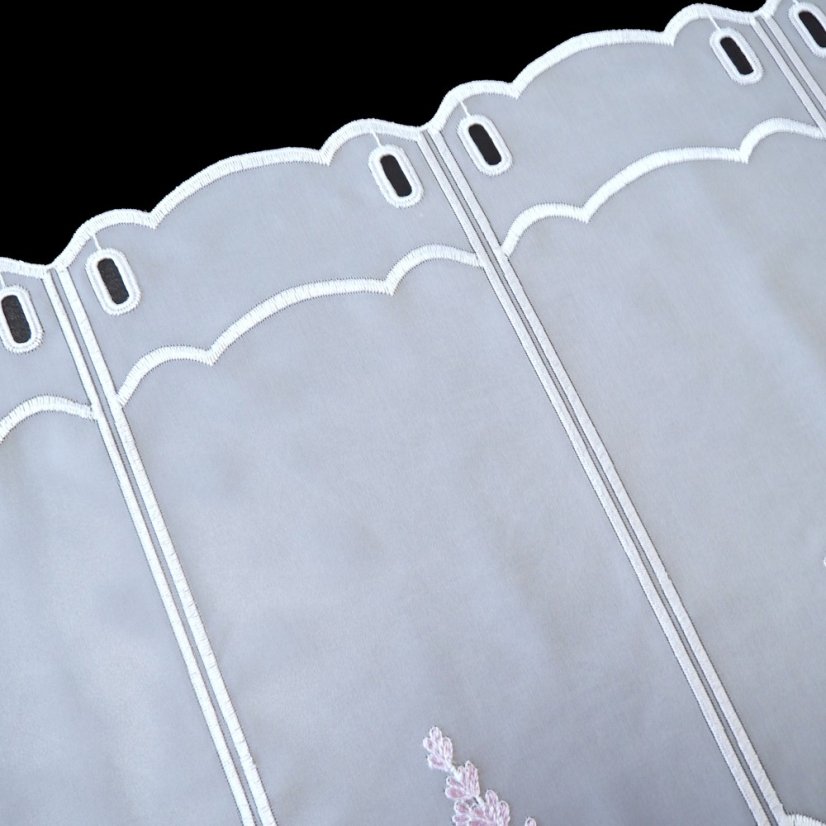 Vitrážová záclona Levande - Vyber výšku ↕ (cm): 40, Vyber šití: bez obšití