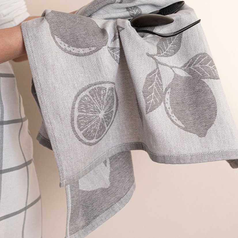 Utěrka Citróny - šedá