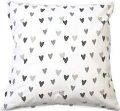 Povlak na polštářek Šedá srdce