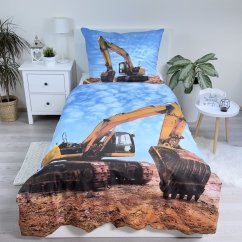 Povlečení hladká bavlna - Bagr