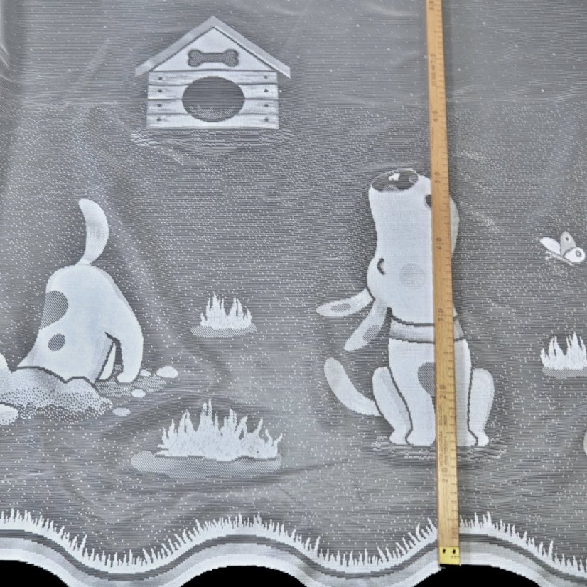 Dětská záclona Hafík - Vyber výšku ↕ (cm): 145, Vyber šití: bez obšití