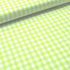 Látka Kanafas jarno zelená - 1cm káro