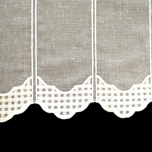 Vitrážová ecru záclona Zoja - Vyber výšku (cm): 40, Vyberte šití: bez obšití