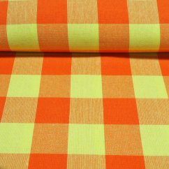 Dekorační látka - Kanafas oranžovo-žlutý - velká kostka