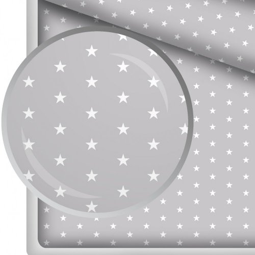 Hladká bavlna - Hvězdičky šedé - Šíře materiálu (cm): 160