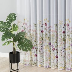 Voálová záclona s olůvkem Kvítí