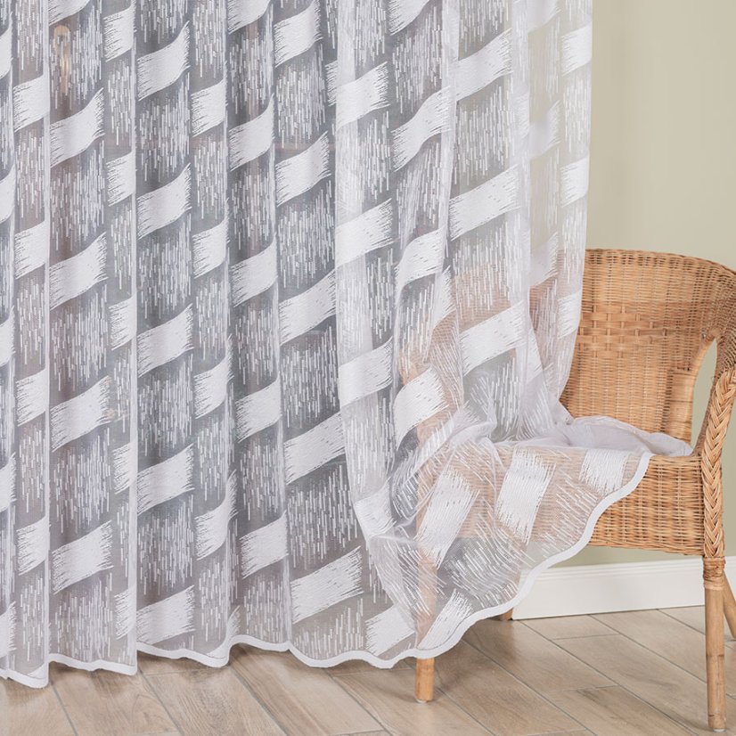 Záclona Geoza - Vyber výšku ↕ (cm): 155, Vyber šitie: bez obšití