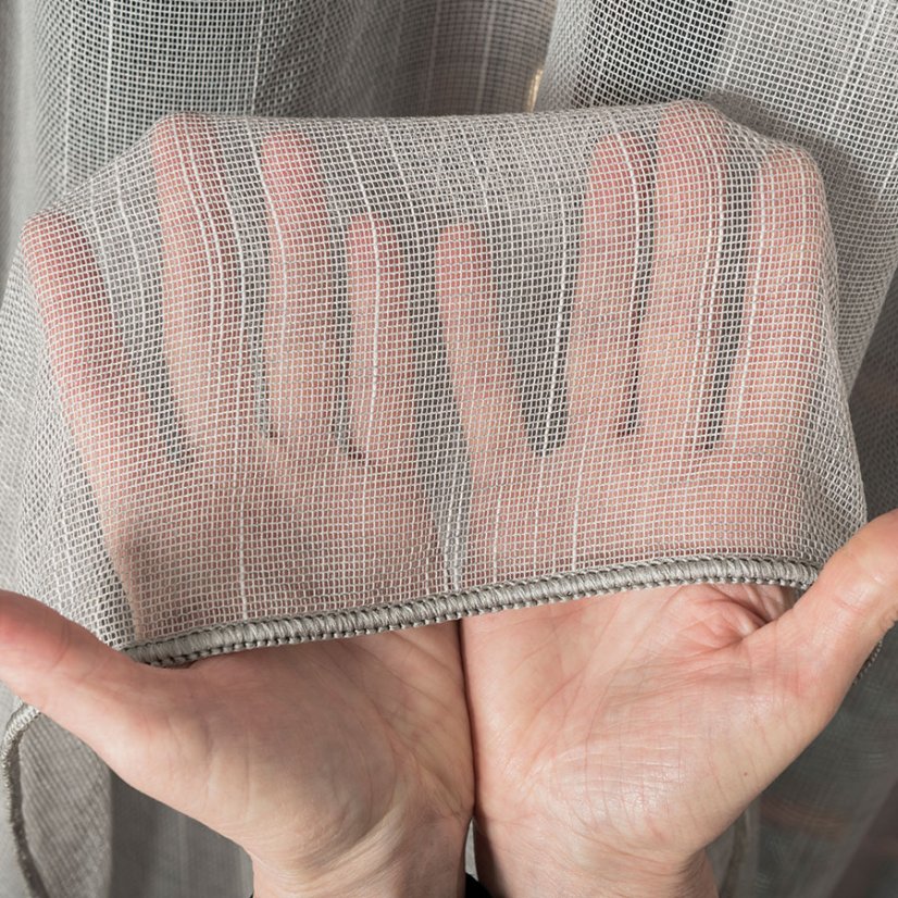 Záclona Faustina - šedá - Vyber výšku ↕ (cm): 320, Vyber šití: bez obšití