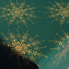 Vánoční ubrusy - Zlatá vločka - zelené