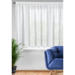 Hladký bílý voál LUX s olůvkem - 160 cm