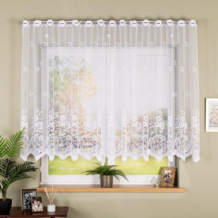 Záclona Sára - Vyber výšku ↕ (cm): 120, Vyber šití: bez obšití