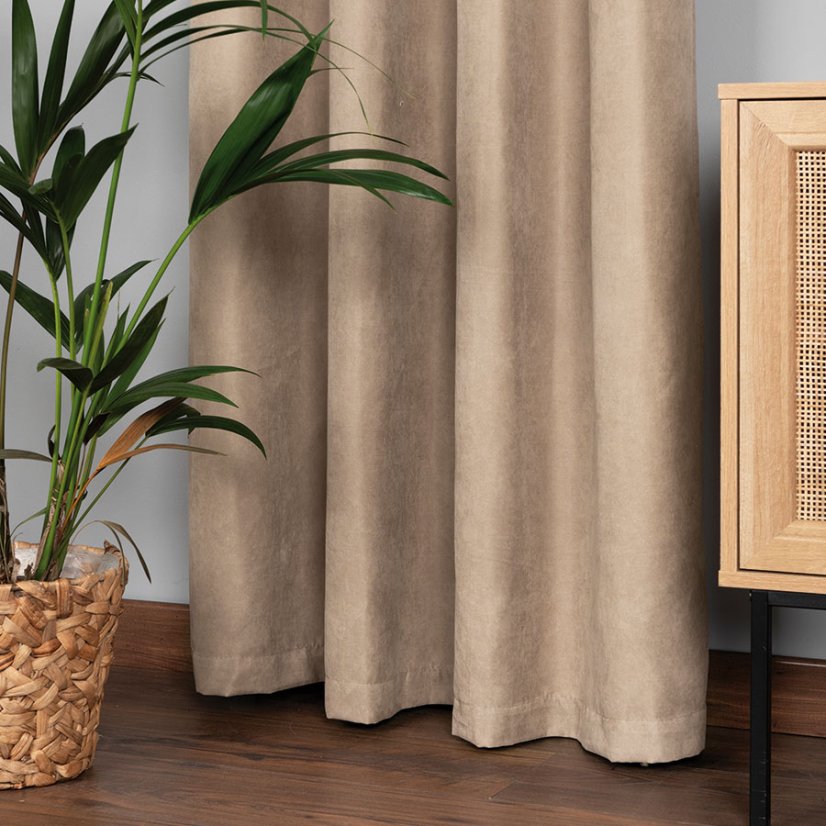 Kusový závěs s kroužky Milas - béžový - Vyber rozměr závěsu ↕VxŠ ↔ (cm): 250 x 140 cm