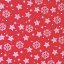 Vánoční běhoun v metráži - Hvězdičky a vločky – červený - Šíře materiálu (cm): 38, Vyberte okraje: pouze střih
