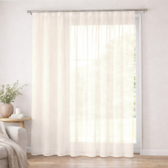 Hladký ecru voál s olůvkem - 300 cm