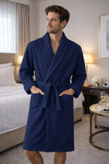 Hotelový vaflový župan - modrý - 5 ks