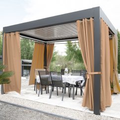 Venkovní závěs  s kroužky Gardenia - oříškový