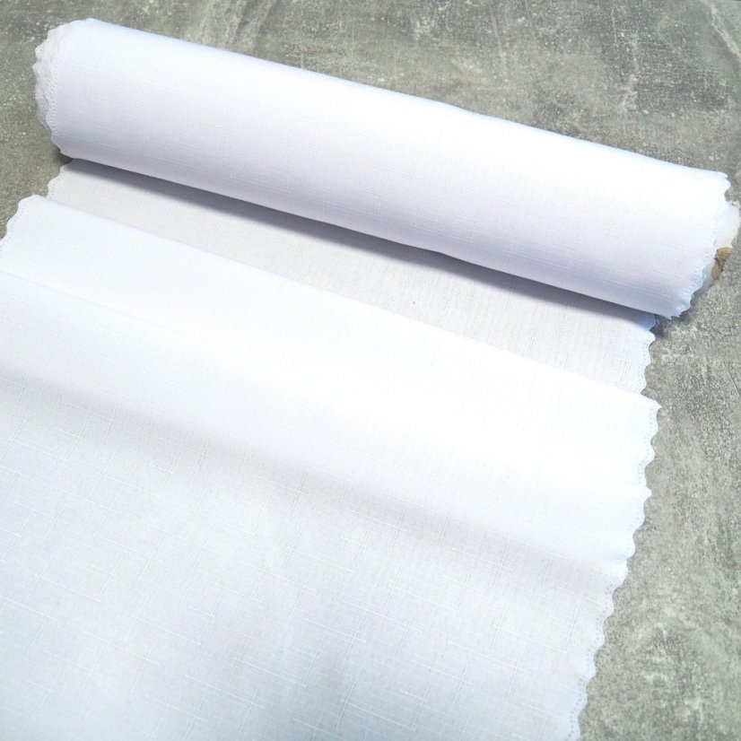 Teflonová šála v metráži - 3018 - bílá - Šíře materiálu ↔ (cm): 38, Vyber okraje: pouze střih