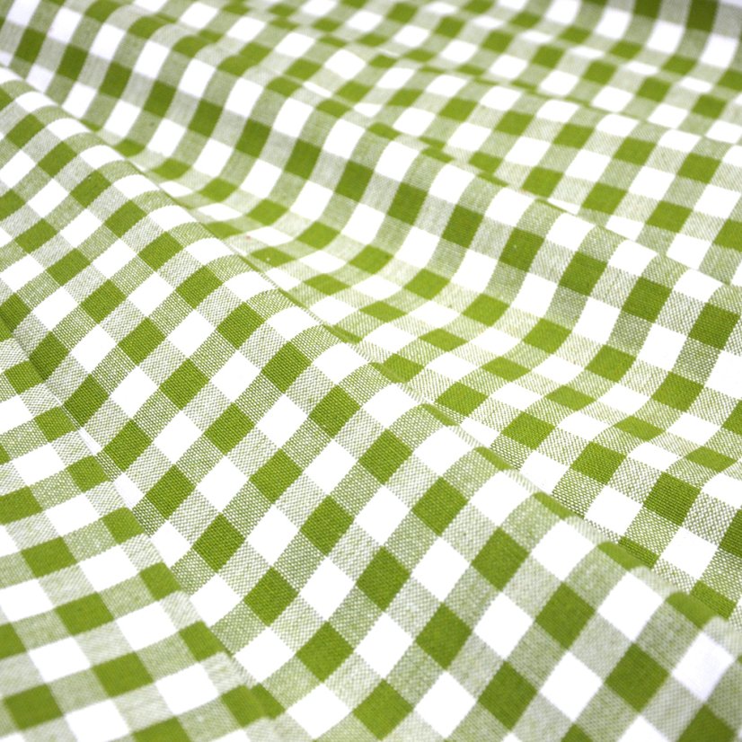 Látka Kanafas - kostka zelená - Šíře materiálu ↔ (cm): 150, Vyber šití: bez obšití