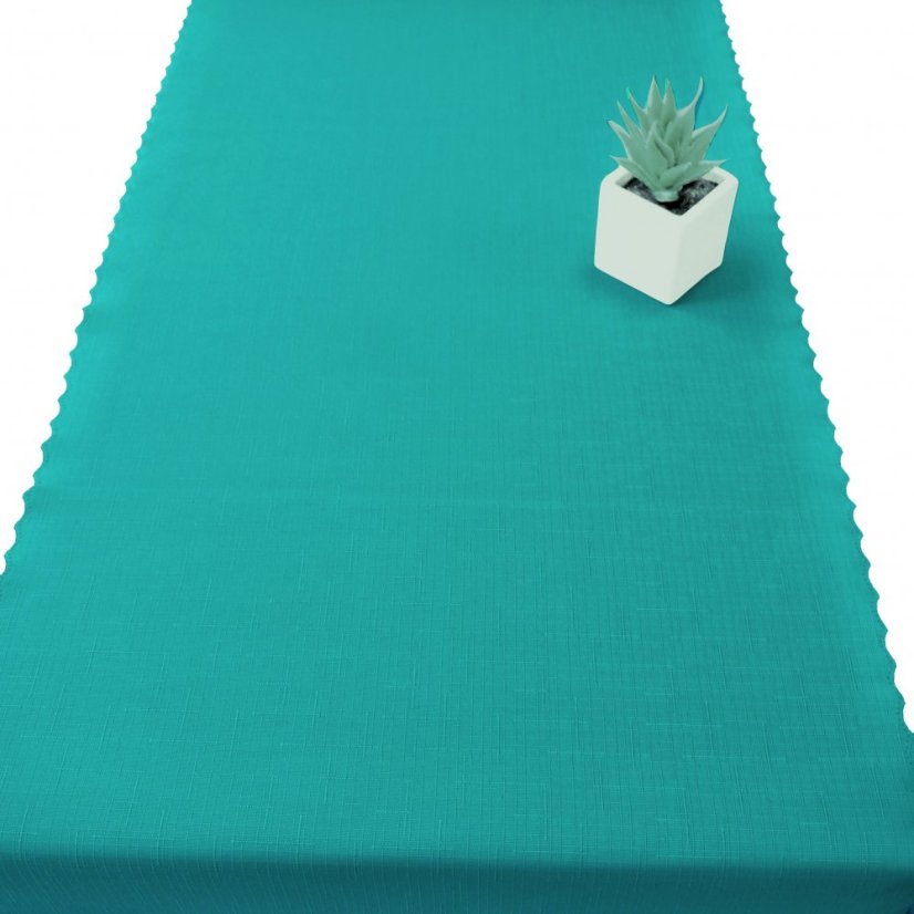 Teflonová šála v metráži - 3015 - tyrkysová - Šíře materiálu ↔ (cm): 38, Vyber okraje: pouze střih