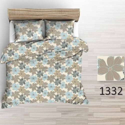 Povlečení hladká bavlna LUX - Flora - modrá - Rozměr povlečení: 140x200+70x90