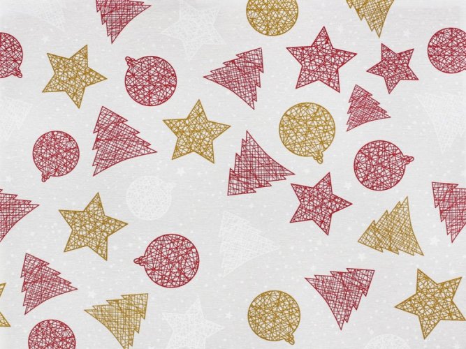 Vánoční dekorační látka Christmas - Šíře materiálu (cm): 140, Vyberte šití: bez obšití