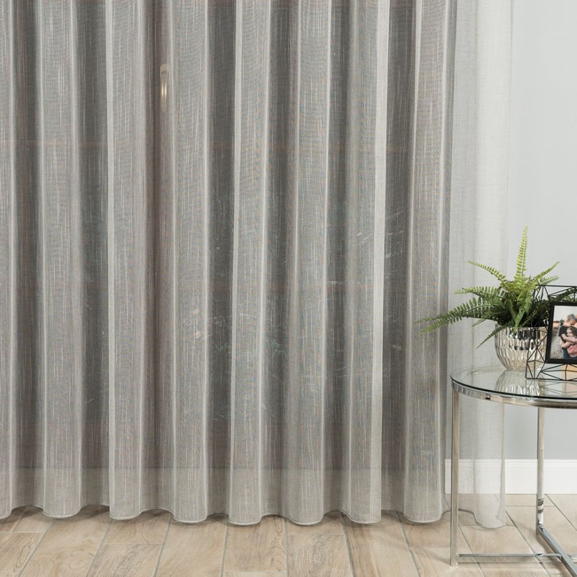 Záclona Faustina - šedá - Vyber výšku ↕ (cm): 320, Vyber šití: bez obšití
