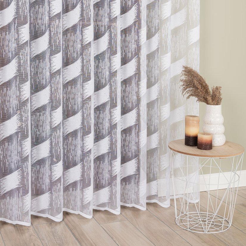 Záclona Geoza - Vyber výšku ↕ (cm): 155, Vyber šitie: bez obšití