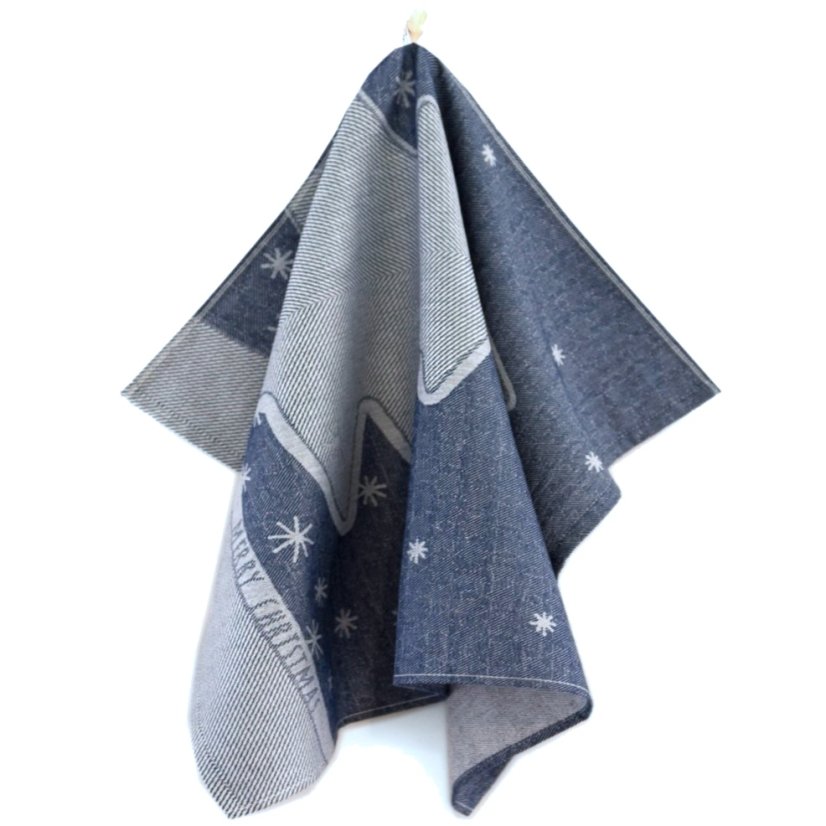 Vánoční utěrka Stromeček - tm.modrá