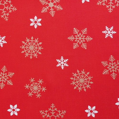 Vianočné obrusy - Snehová vločka - červené - Rozměr ubrusu: 30x30