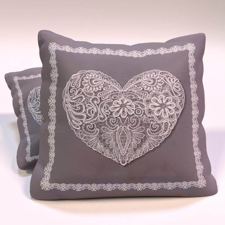Polštářek Srdce - šedé