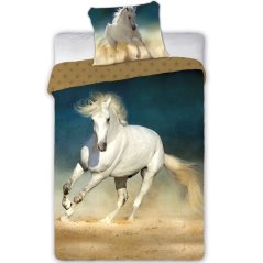 Povlečení hladká bavlna - Bílý kůň