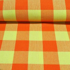 Dekorační látka - Kanafas oranžovo-žlutý - velká kostka