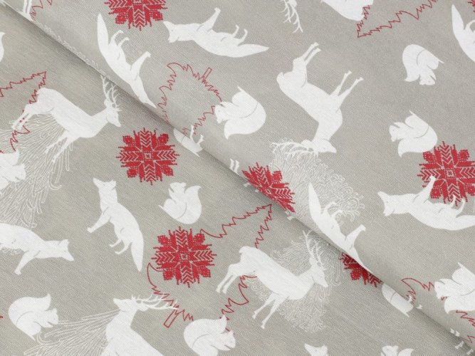 Vánoční dekorační látka Mountain Snow - Šíře materiálu (cm): 140, Vyberte šití: bez obšití